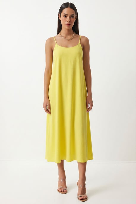 Baumwoll-Popeline Midi Slipkleid - Image 3