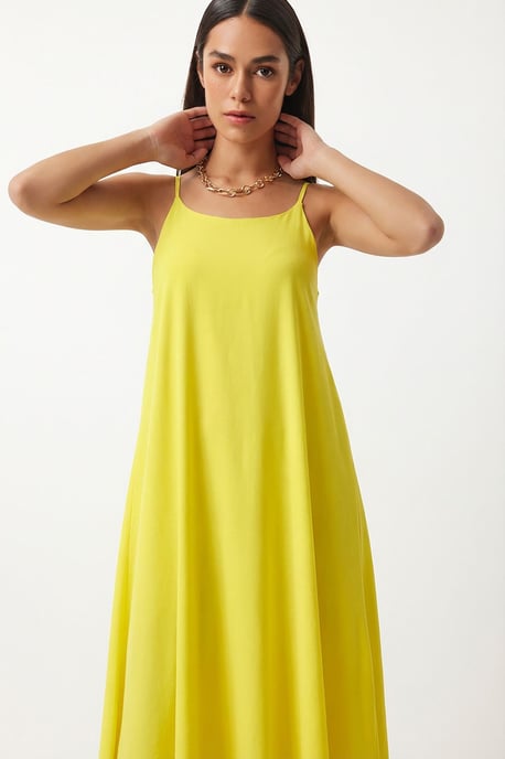 Baumwoll-Popeline Midi Slipkleid - Image 4