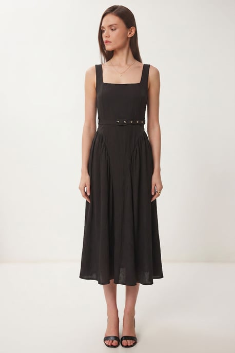 Gürtel-Achselshirt-Midi-Kleid - Image 2