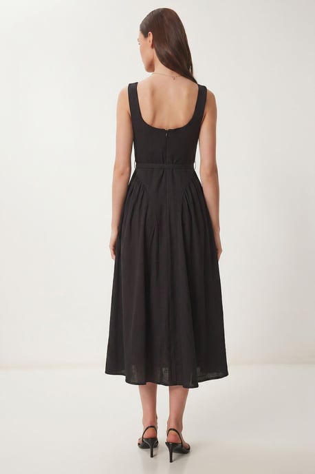 Gürtel-Achselshirt-Midi-Kleid - Image 5