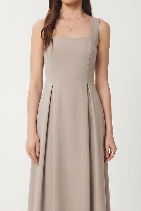 Kleid in A-Form mit Quadratkragen und Reißverschlussverschluss - Image 4