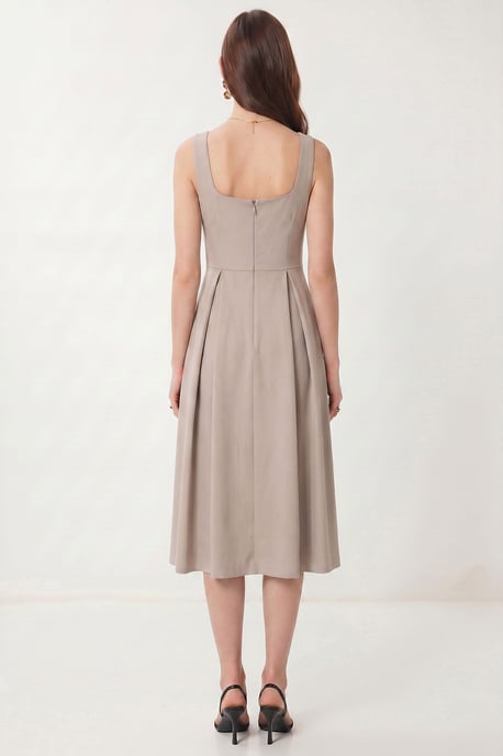 Kleid in A-Form mit Quadratkragen und Reißverschlussverschluss - Image 5