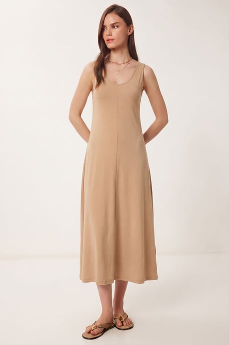 U-Kragen Midi Kleid - Image 2