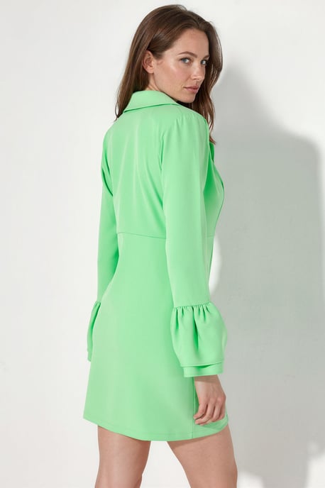 Tailliertes Mini-Kleid mit V-Ausschnitt und Knöpfen - Image 3