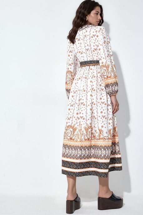 Blumen-Midi-Kleid mit Gürtel - Image 3