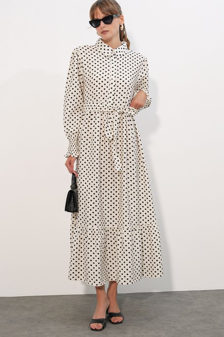 Paisley Gürtelt-Kleid Midi-Shirt - Image 4