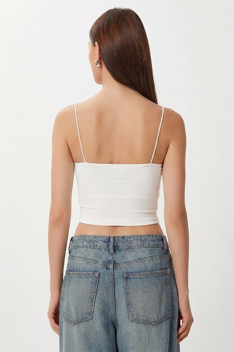 Slim Fit Quadrat-Ausschnitt Crop Top - Image 6