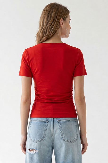 Damen Slim Fit Boot-Ausschnitt T-Shirt - Image 5