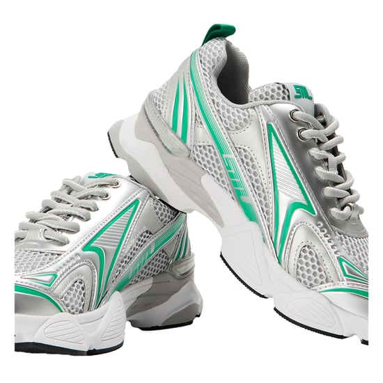 Steve Madden - Strass Sneaker für Damen, Netzmaterial, Grob flach (Grün/Bunt) - Image 4