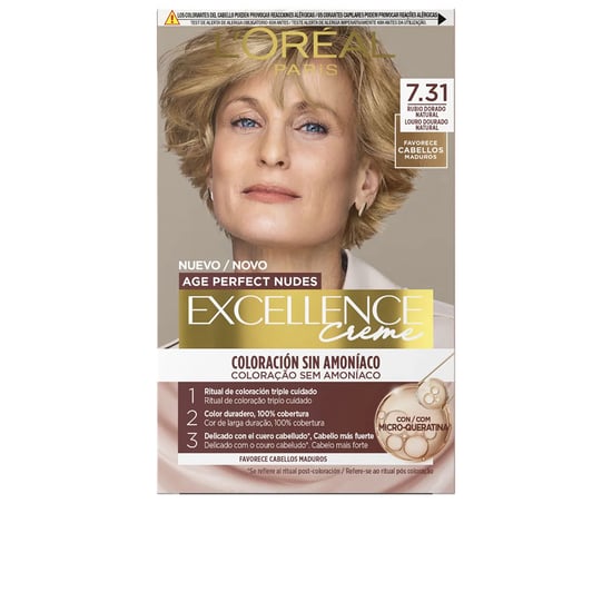 Excellence Creme Ammoniakfreie Haarfarbe Mit Mikrokeratin #7.31-naturgoldblond 1 Einheit - Image 1