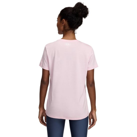 Under Armour - T-Shirt für Damen, kurzärmlig (Babyrosa/Weiß) - Image 4