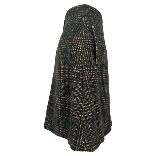 Dolce & Gabbana karierter A-Linien-Minirock aus brauner Wolle - Image 2