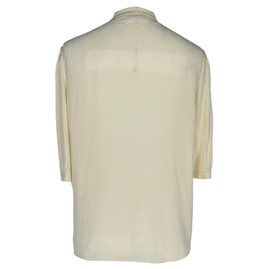 Celine Vintage Bluse mit integriertem Kragen aus pastellgelbem Acetat - Image 3