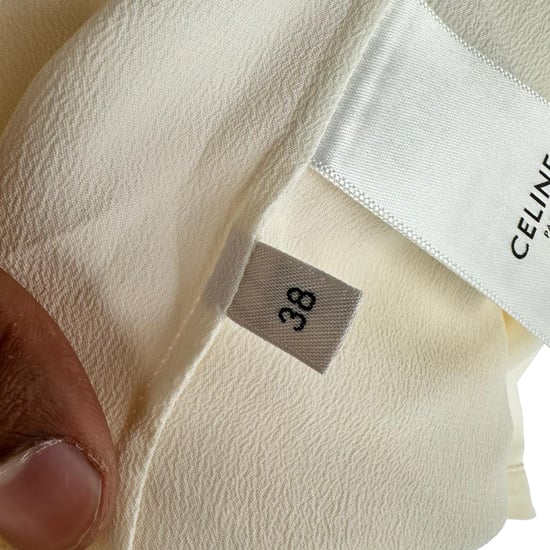 Celine Vintage Bluse mit integriertem Kragen aus pastellgelbem Acetat - Image 6