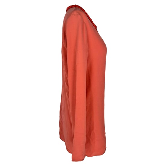 Gucci Bluse mit Perlenbesatz am Ausschnitt aus korallenfarbener Seide - Image 2