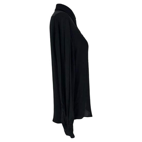 Schwarze Celine Bluse mit Knopfleiste und langen Ärmeln aus Acetat - Image 2