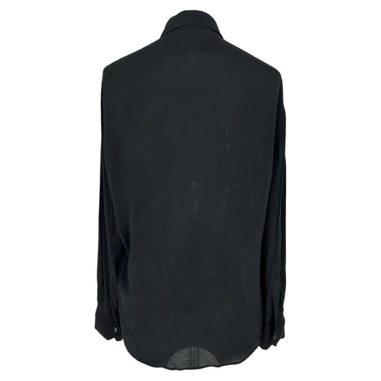 Schwarze Celine Bluse mit Knopfleiste und langen Ärmeln aus Acetat - Image 3
