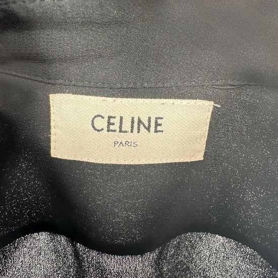 Schwarze Celine Bluse mit Knopfleiste und langen Ärmeln aus Acetat - Image 6