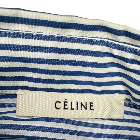 Klassisches gestreiftes Hemd von Celine aus blauer Baumwolle - Image 5