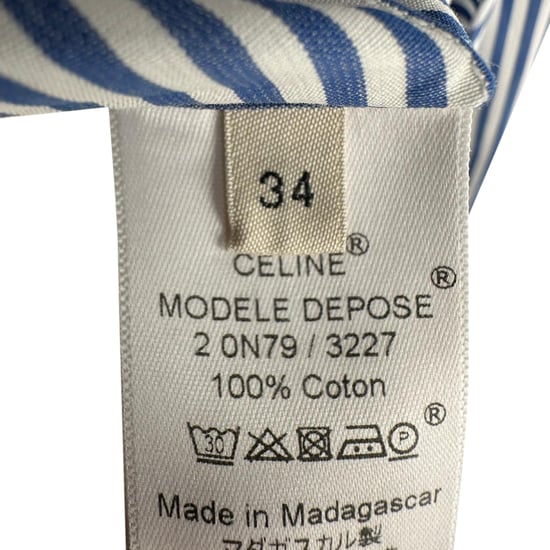 Klassisches gestreiftes Hemd von Celine aus blauer Baumwolle - Image 6