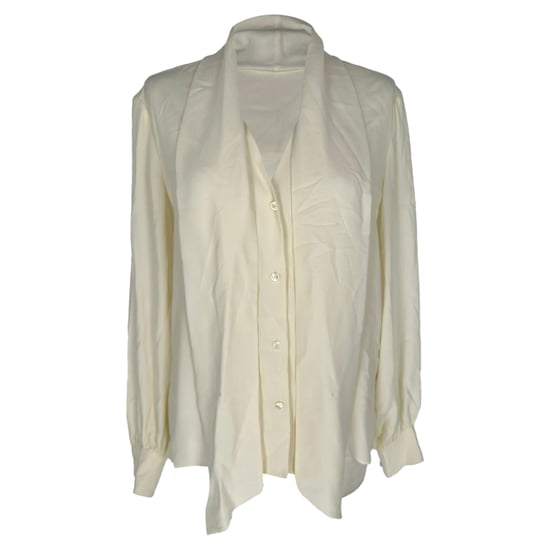 Celine Bluse mit Wasserfallausschnitt aus cremefarbenem Acetat - Image 1