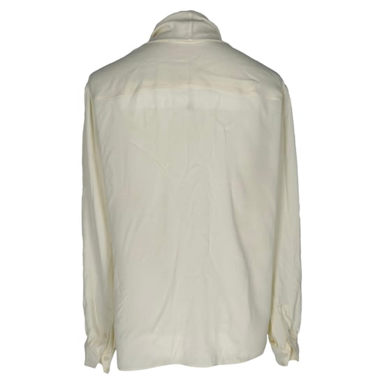 Celine Bluse mit Wasserfallausschnitt aus cremefarbenem Acetat - Image 2