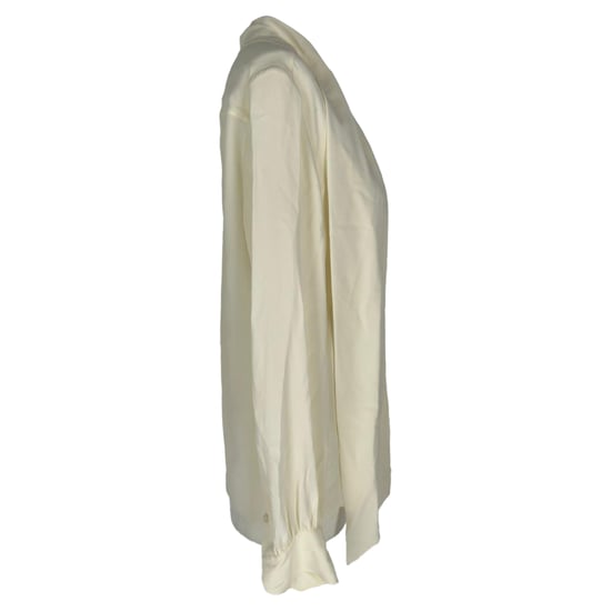 Celine Bluse mit Wasserfallausschnitt aus cremefarbenem Acetat - Image 3