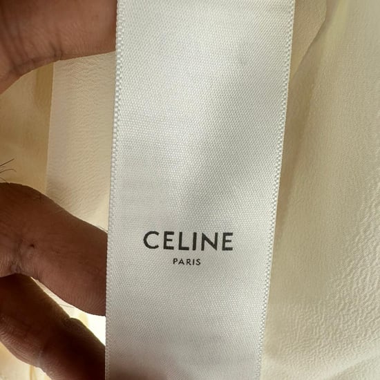 Celine Bluse mit Wasserfallausschnitt aus cremefarbenem Acetat - Image 6