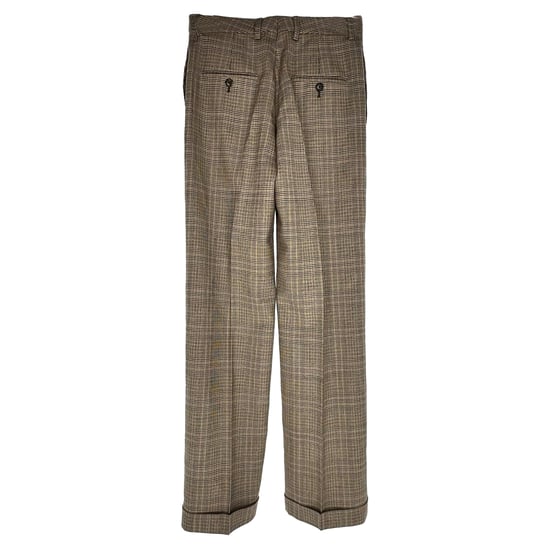 Celine Prince of Wales karierte Hose, braun, Wolle - Image 2
