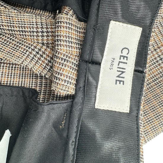 Celine Prince of Wales karierte Hose, braun, Wolle - Image 3