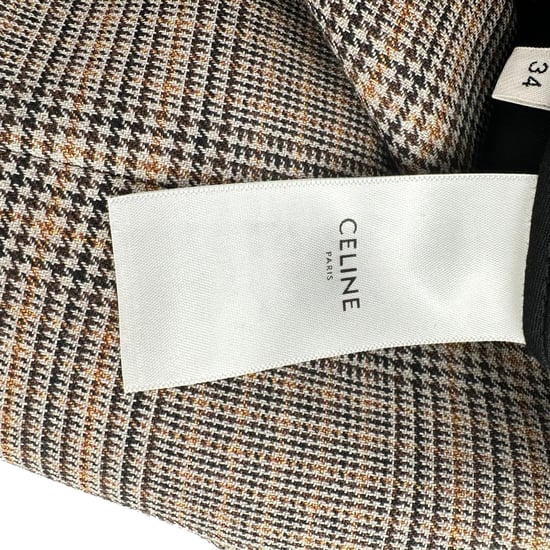 Celine Prince of Wales karierte Hose, braun, Wolle - Image 5