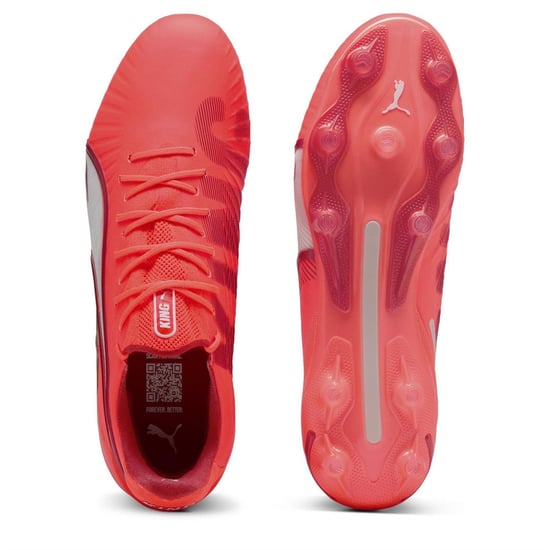 Puma - "King Ultimate" Fußballschuhe mit festem Boden für Herren (Rot/Weiß) - Image 3