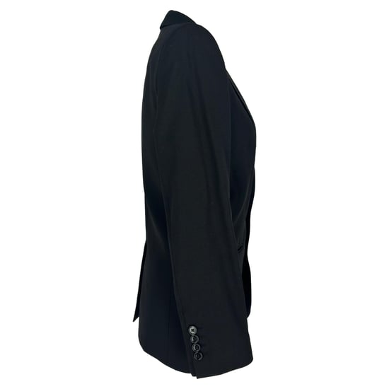 Klassischer, einreihiger Blazer von Celine aus schwarzer Wolle - Image 2