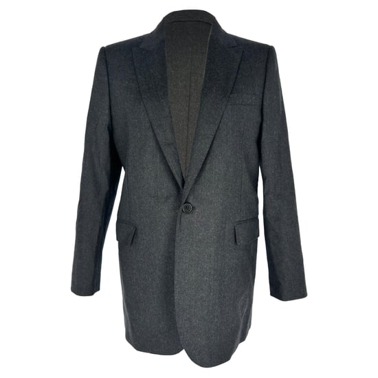 Celine Einreiher-Blazer mit Struktur aus schwarzer Wolle - Image 1