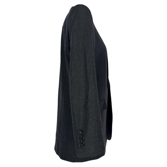 Celine Einreiher-Blazer mit Struktur aus schwarzer Wolle - Image 2