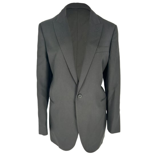 Klassischer, einreihiger Blazer von Celine aus schwarzer Wolle - Image 1