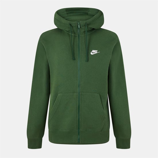 Nike - "Sportswear Club" Hoodie mit durchgehendem Reißverschluss für Herren (Grün/Weiß) - Image 1
