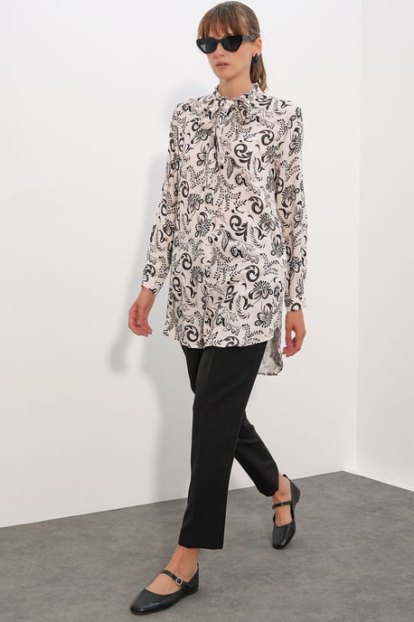 Langärmliges Floral-Viskose-Shirt - Image 2