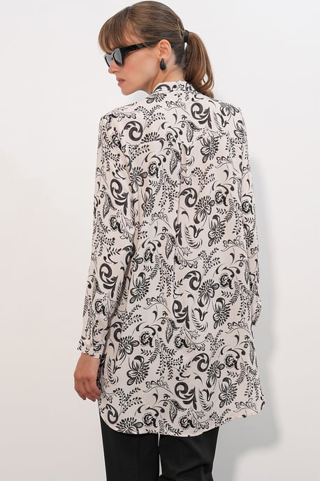Langärmliges Floral-Viskose-Shirt - Image 5