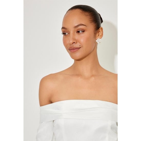 Odd Muse - Minikleid für Damen, Schulterfrei, Satin (Naturweiß) - Image 2