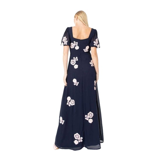 Maya Deluxe - Maxikleid für Damen, Puffärmel (Marine) - Image 2