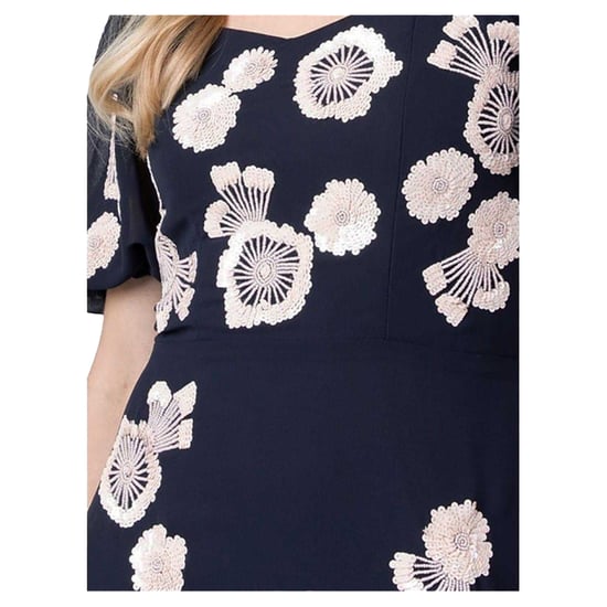 Maya Deluxe - Maxikleid für Damen, Puffärmel (Marine) - Image 3