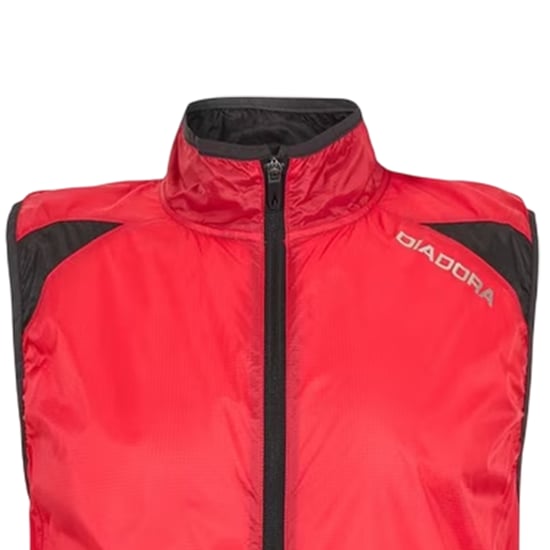 Diadora - Weste für Herren, Weiter Stehkragen, Ärmellos (Tomatenrot) - Image 3