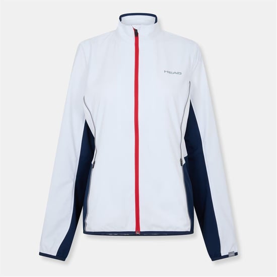 Head - "Club" Trainingsjacke für Damen, Durchgehender Reißverschluss (Weiß/Rot) - Image 1