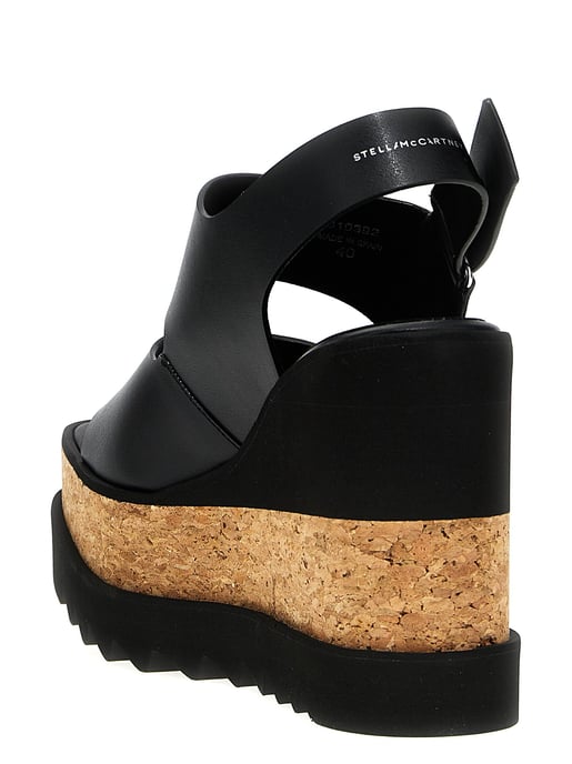 Stella McCartney schwarze Polyester Wedgesandalen - Image 3