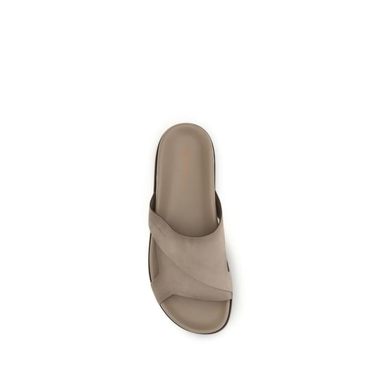 Santoni Beiger Kalbsleder Bos Taurus Flachsandalen - Image 4