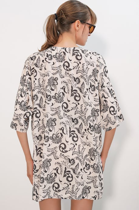 Langer bedruckter Viskose-Kimono - Image 5