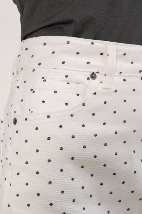 Hochtaillierter Jeans-Minirock mit Polka-Dots - Image 6