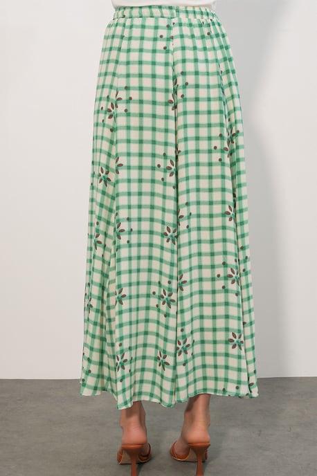 Hocheingezogener Karierter Maxi-Rock - Image 6