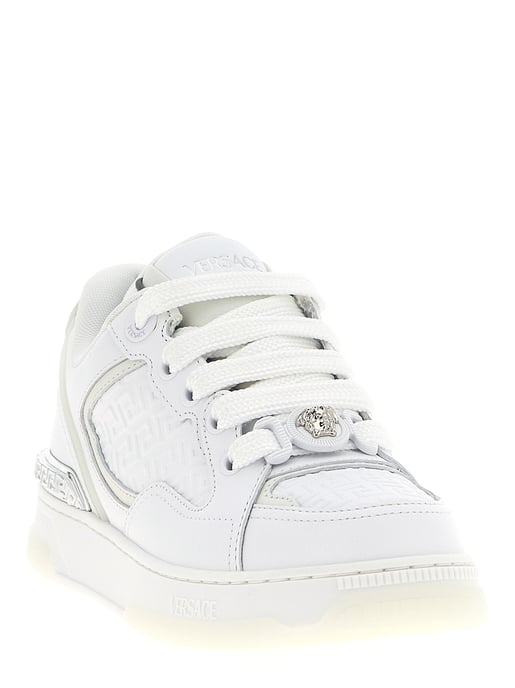 Versace Weiße Kalbsleder Low Top Sneakers - Image 2